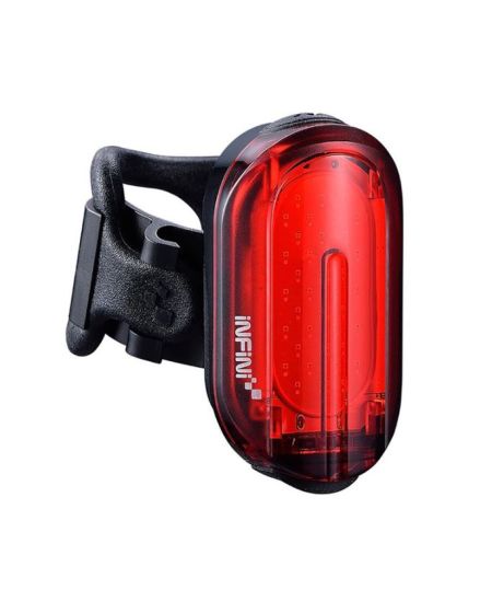 INFINI Olley super bright micro USB rear light with QR bracket black with red lens