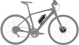 C1 Electric Bicycle Conversion Kit - EU for Silver Rim Brake Bike 700C 32H Wheel - NO BOTTLE