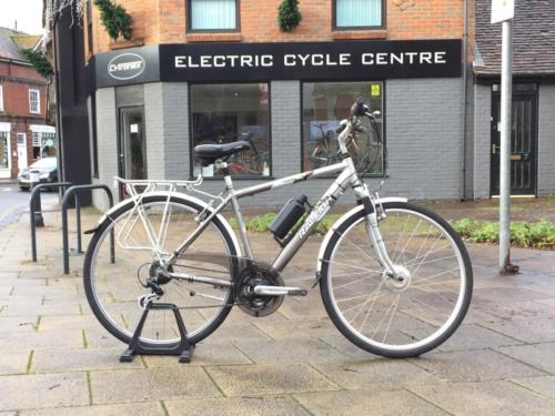 Customer's converted Raleigh Hybrid bike. This bike was in immaculate condition for its age and looks great with our Cytronex C1 pedal assist e-bike kit on it!